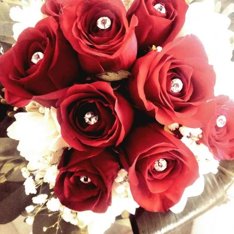 Rose Rosse Con Swarovski - immagine 2