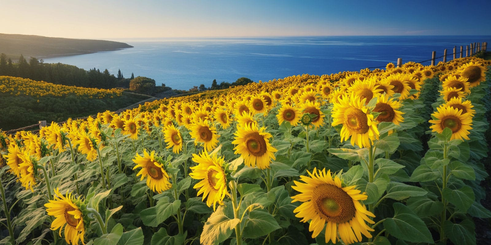 Estate paesaggio di girasoli