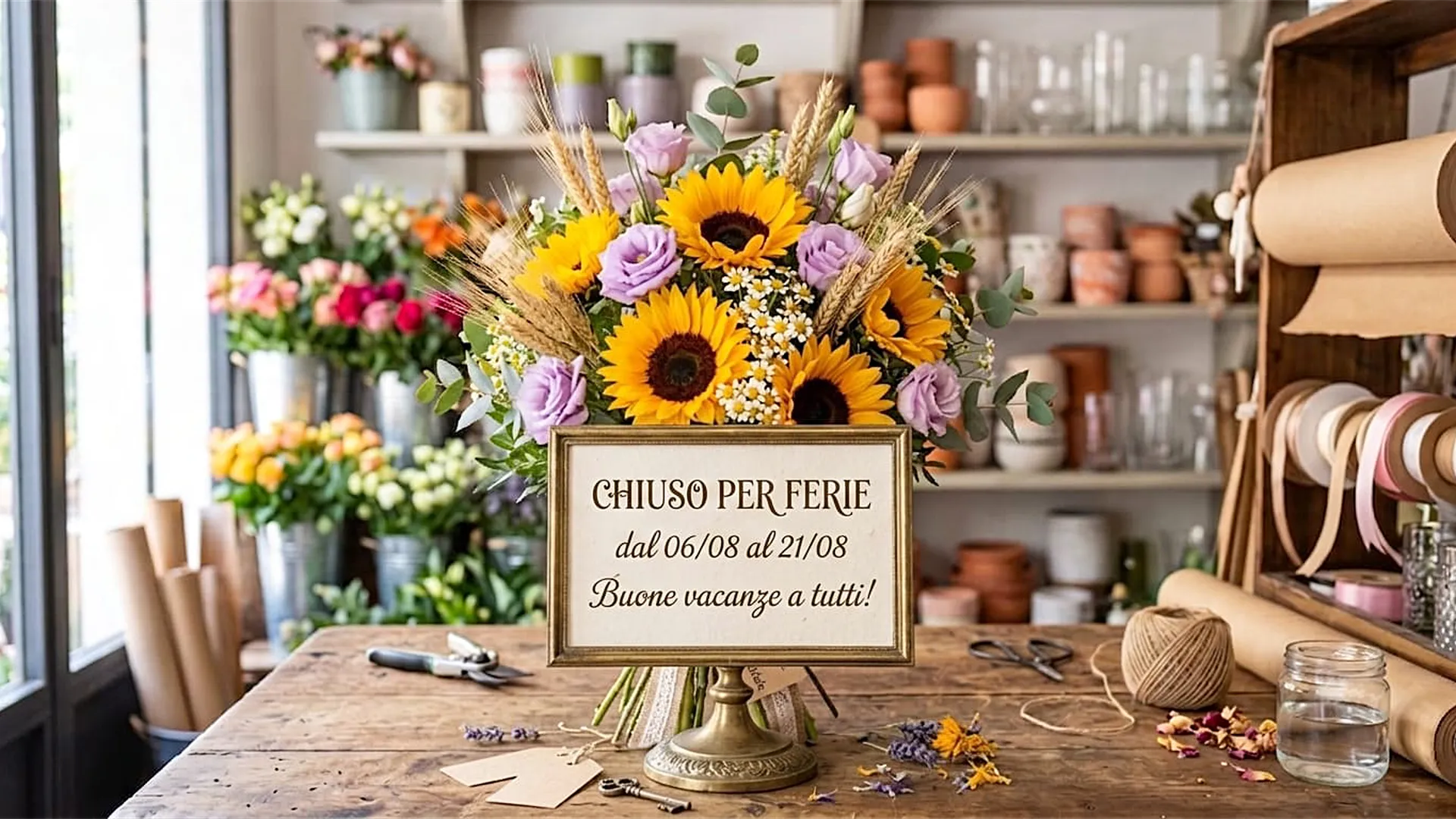 Il bouquet a Le Rughe chiude per ferie dal 6 al 21 agosto